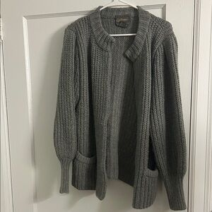 Vintage Gray Knit Cardigan Sweater